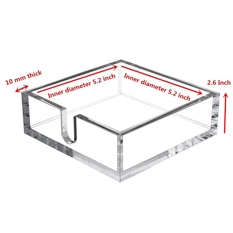 IEEK Acrylic Cocktail Paper Napkin Holder,Decorative Clear Cocktail Napkin Caddy Beverage Napkin holder,Pack of 1 - Image 5